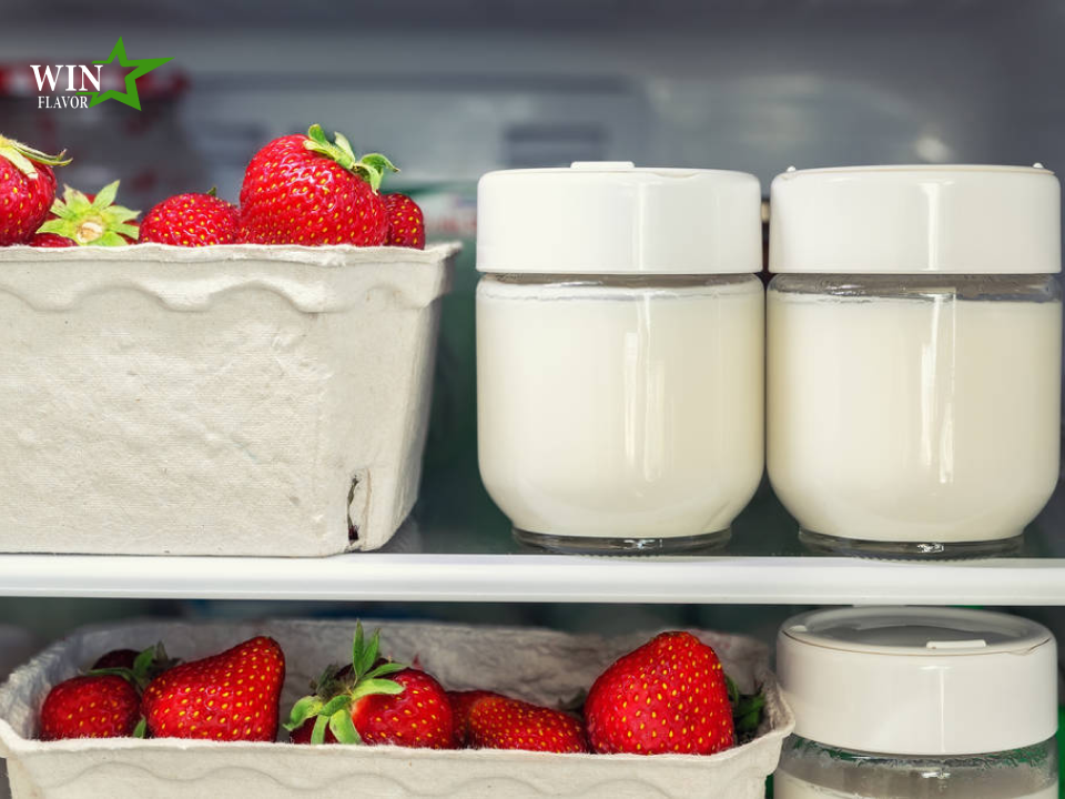 bột kem béo làm sữa chua ủ trong tủ lạnh sẽ ra thành phẩm thơm ngon